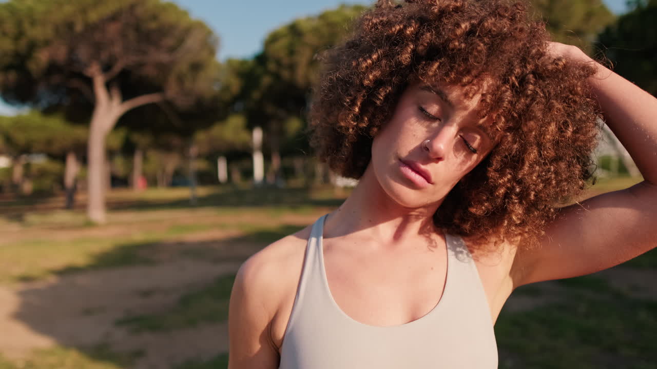 Fitness Woman Stretching in the Park