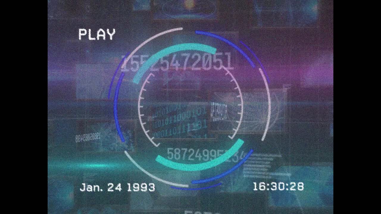 Animation of screen with glitch and changing numbers