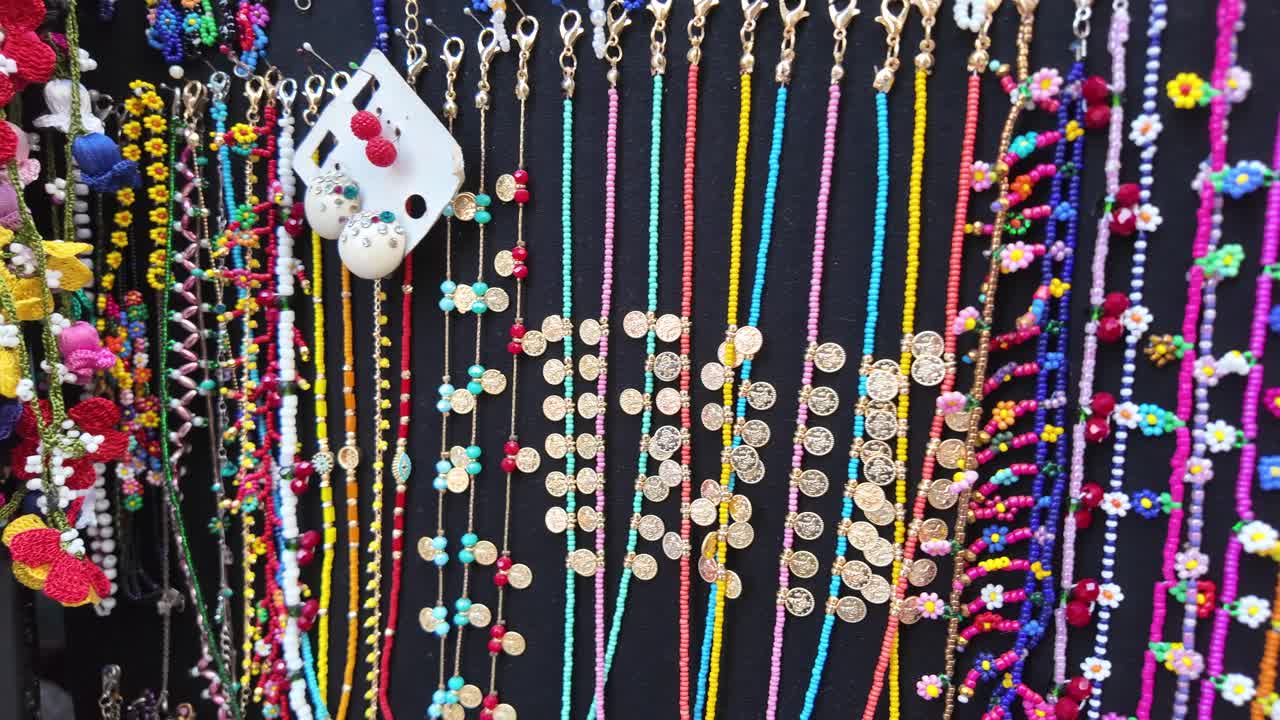 Colorful Beaded Jewelry Display