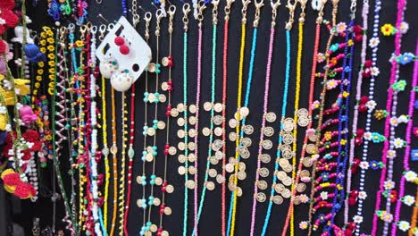 colorful beaded jewelry display