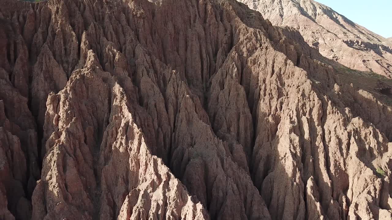 Drone Aerial View od Rugged Sandstone Hills and Cliff in Calchaqui Valley, Salta, Argentina