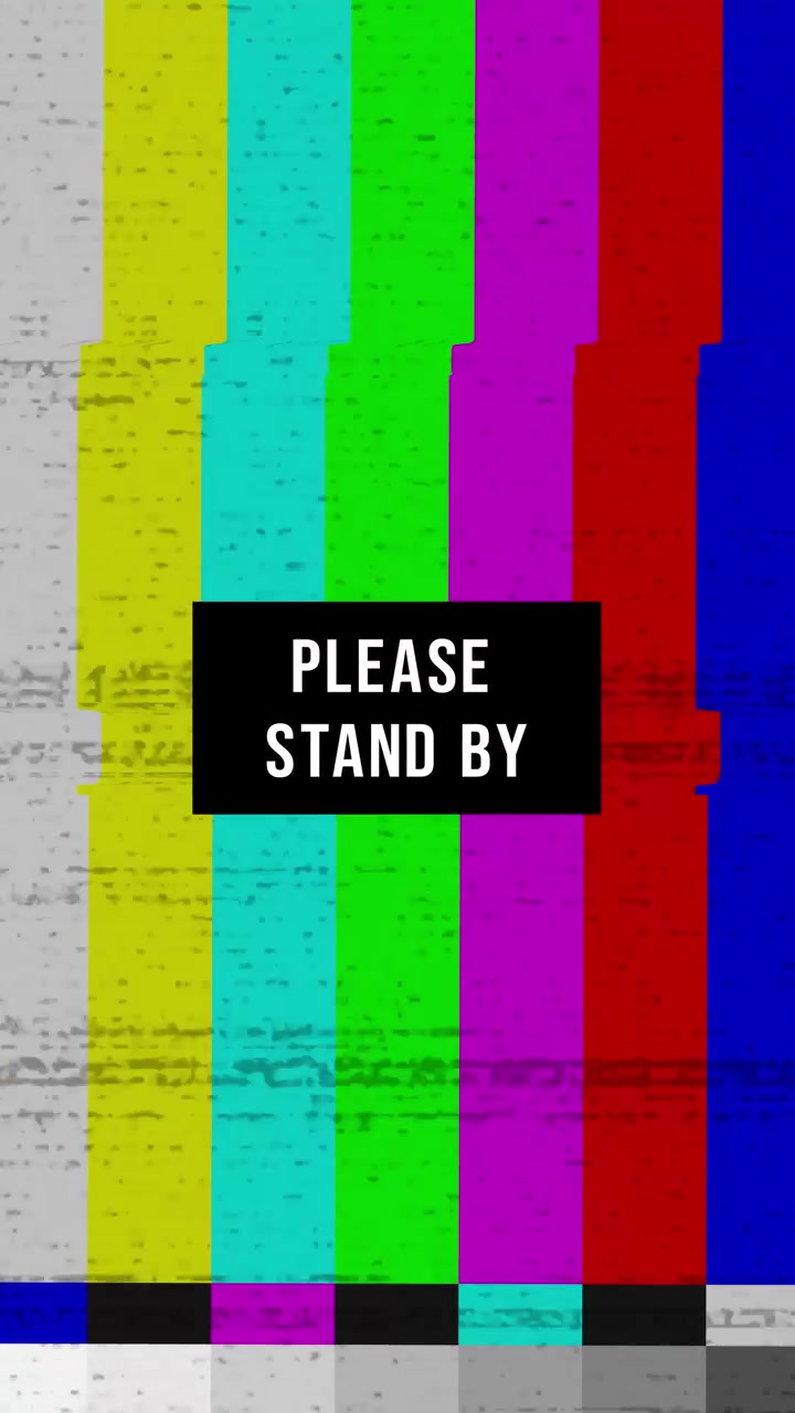 TV-testbillede med teksten 'Vent venligst'