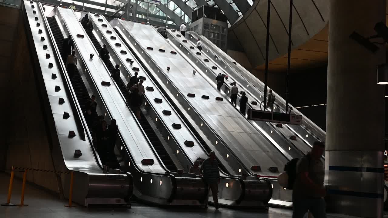 Escalators with People