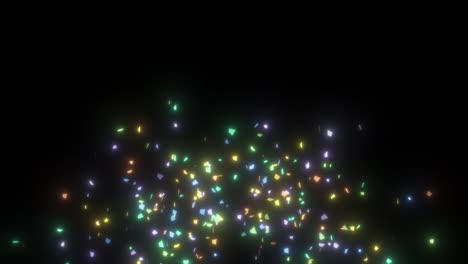 glowing multicolored confetti explosion animation. celebration and festive concept. 4k