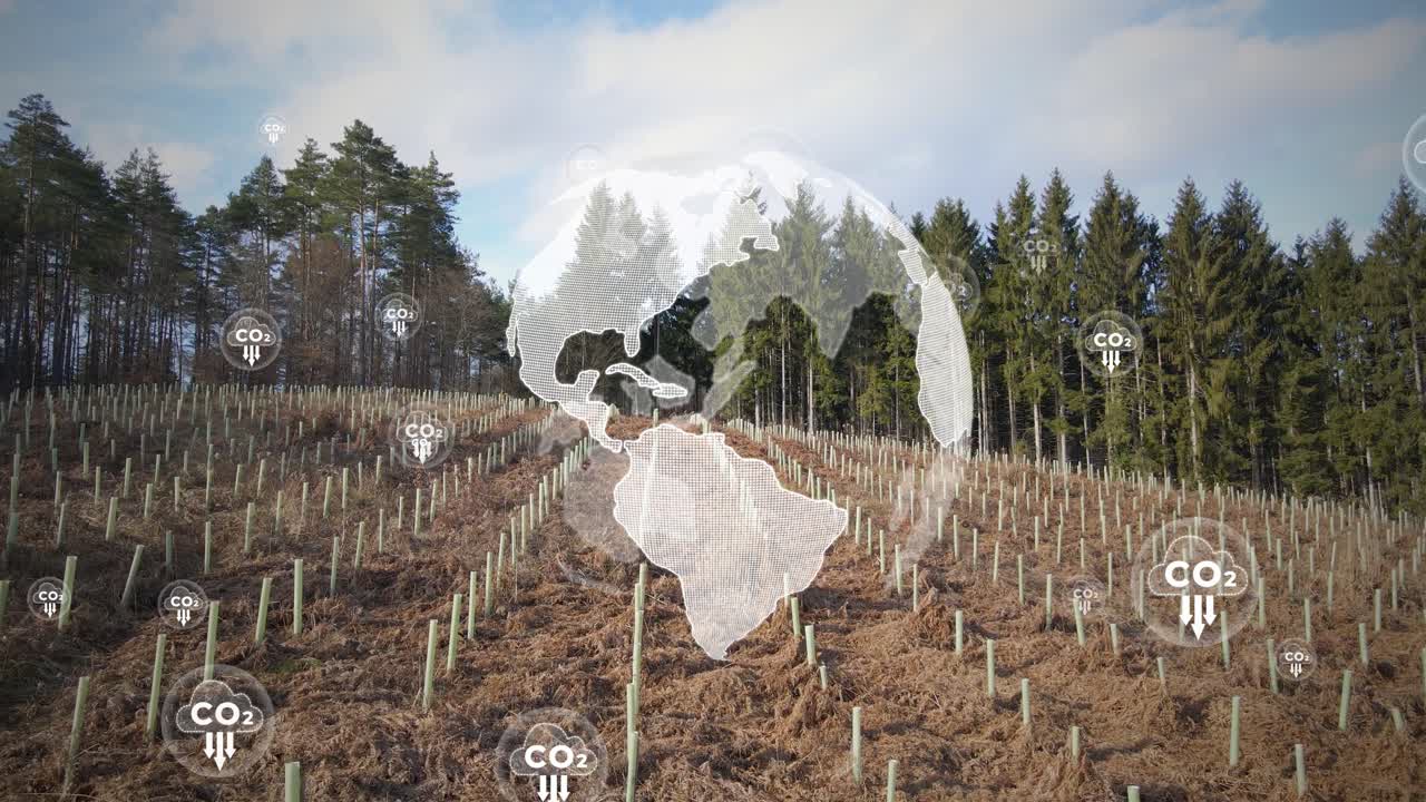 나무를 심어서 탄소 발자국을 줄이는 것