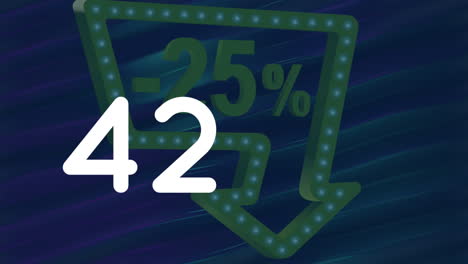 animation of numbers changing over 25 percent sale sign