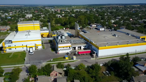 industrial factories and buildings. ladujun, ukraine - june 2017: industrial estate land development aerial view
