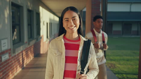 teenage students on school campus