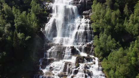 graceful tvindefossen waterfall voss vestland norway