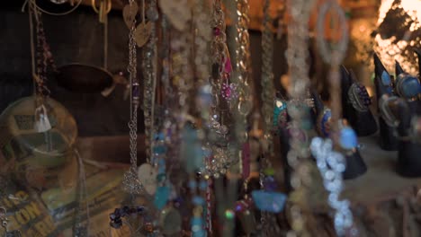 a close up of jewelry in a shop