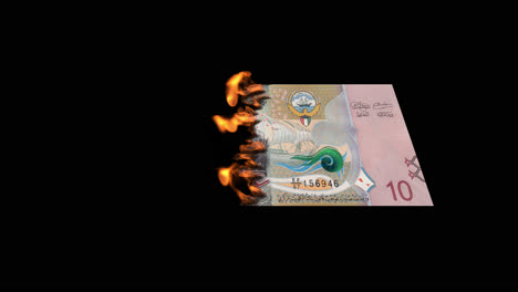 burning 10 dirham banknote