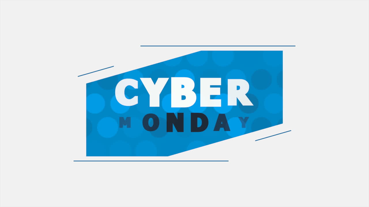 파란색 점 패턴의 사이버 월요일