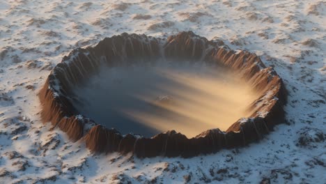 a massive crater on the ground