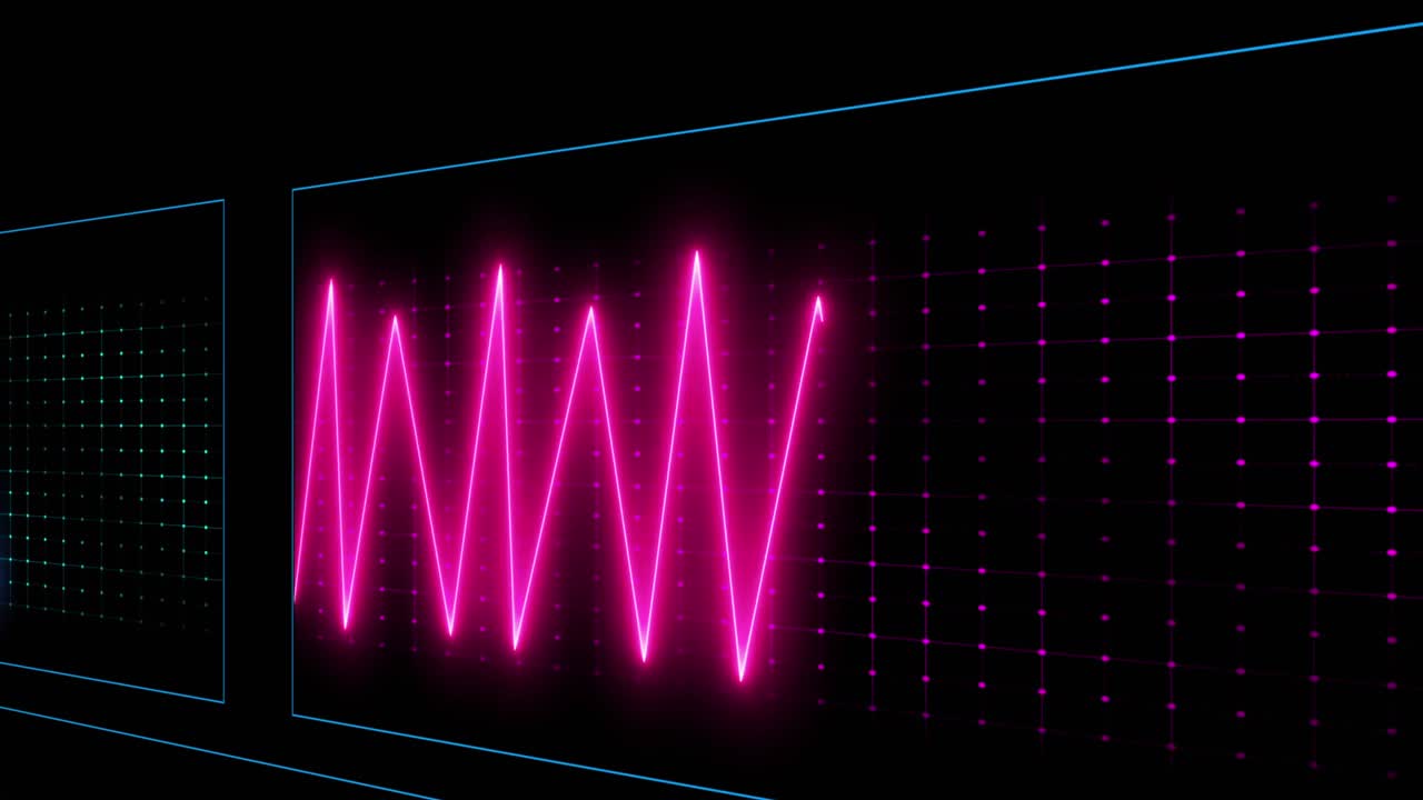 Animação de cardiógrafo sobre fundo preto