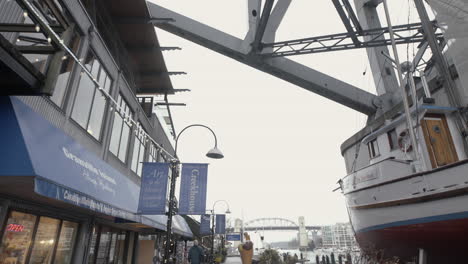 boardwalk under bridge on granville island