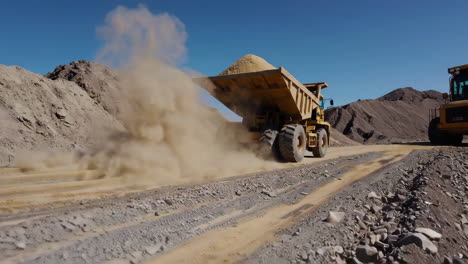 dump truck loading/unloading in mining operation
