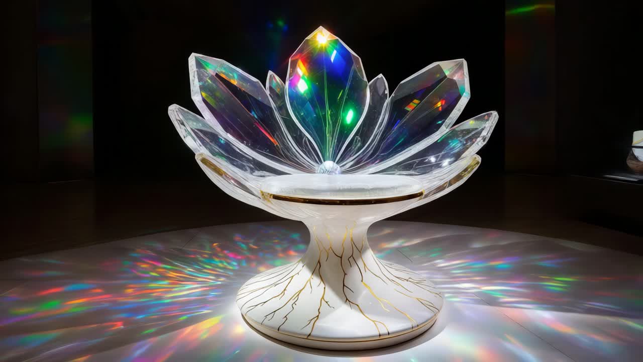 escultura floral cristalina