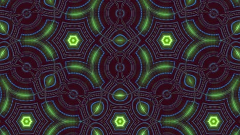 seamless loop of psychedelic green pulsing concentric circles interlaced and connected in hypnotic fractal