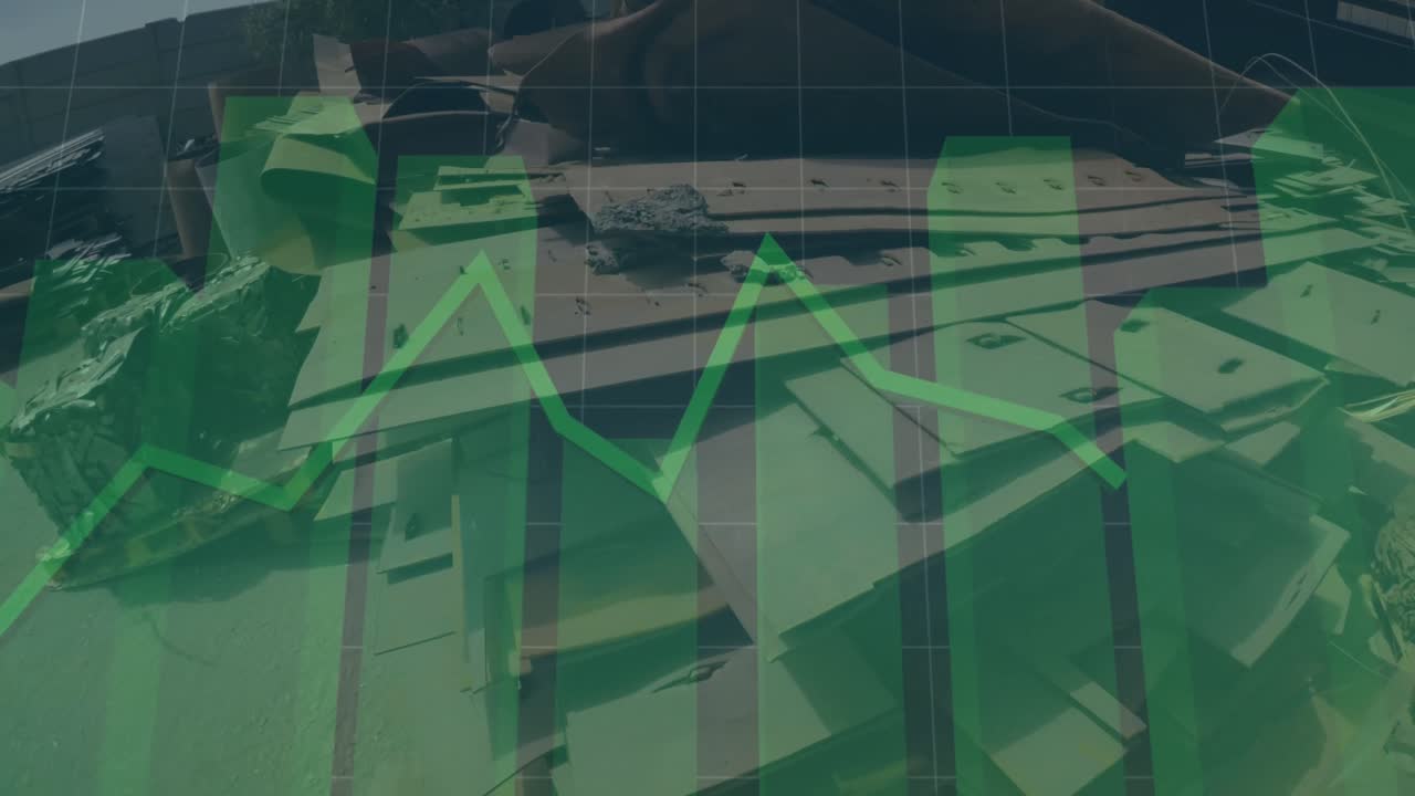 animación del procesamiento de datos sobre el vertedero de basura