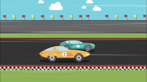 an animation of racing cars cartoon