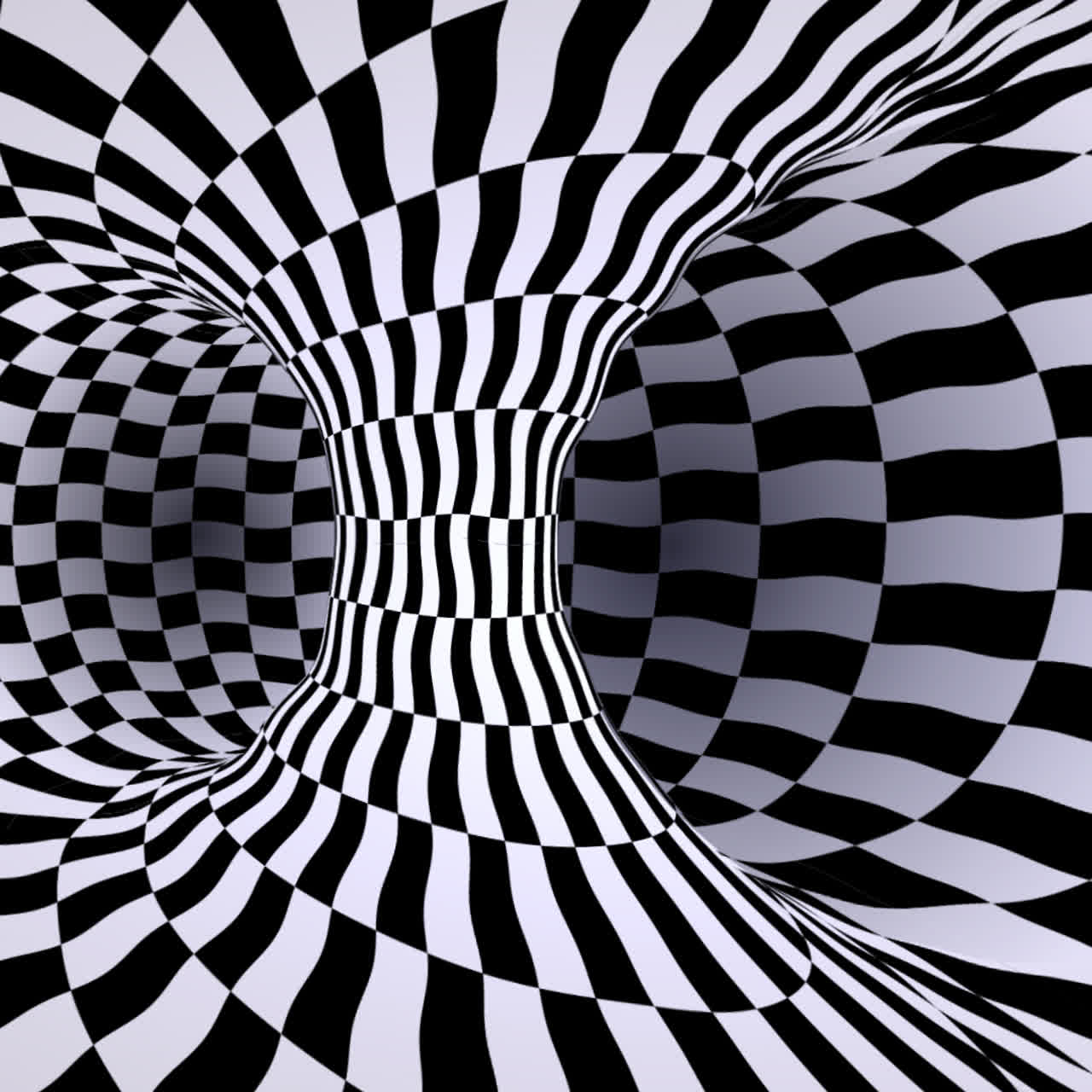 Checkered Tunnel Optical Illusion