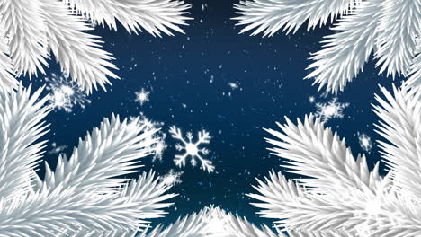 nieve cayendo sobre un fondo azul