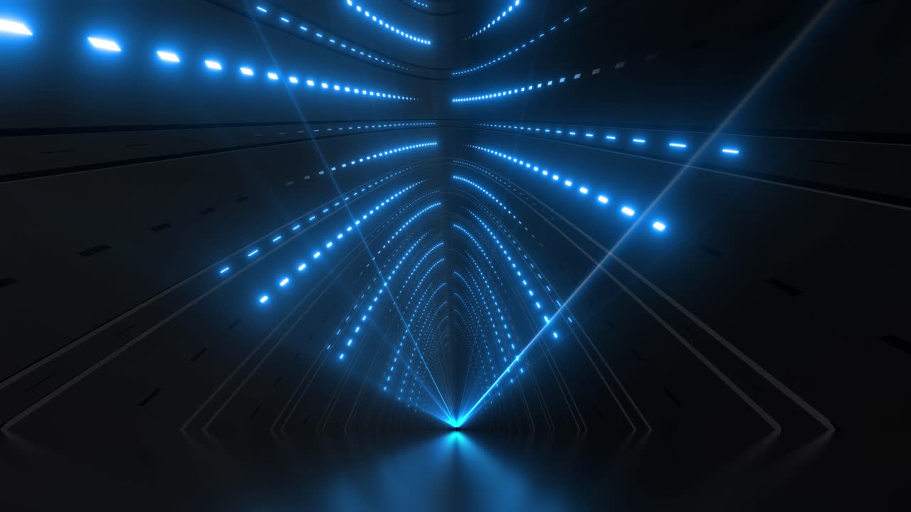 추상적인 미래주의 네온 터널