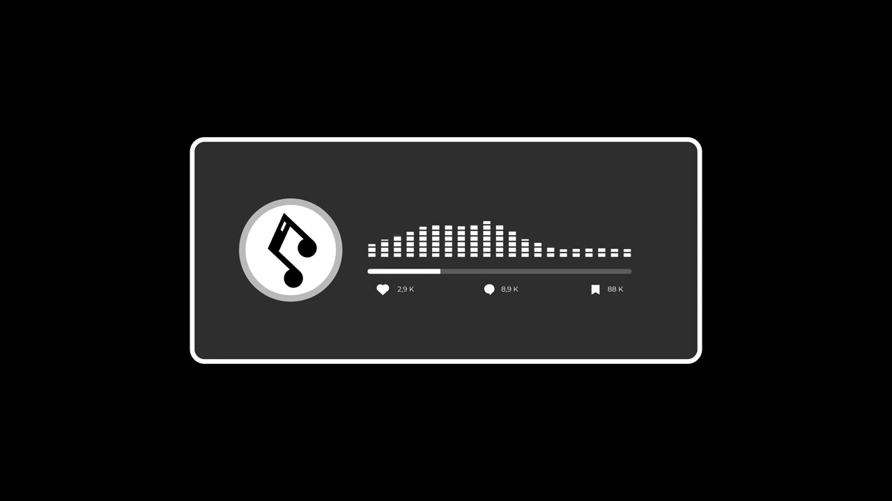 Minimalist Music Player Interface with Animated Sound Equalizer