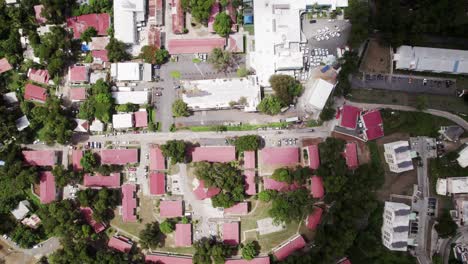 vista aérea de pájaro del centro de la ciudad