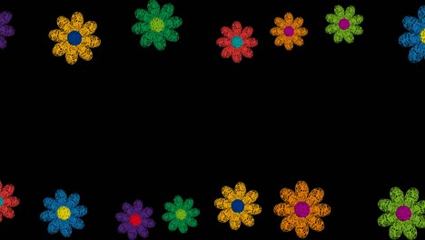 spring background. animated flowers. floral drawing handmade animation in flat design
