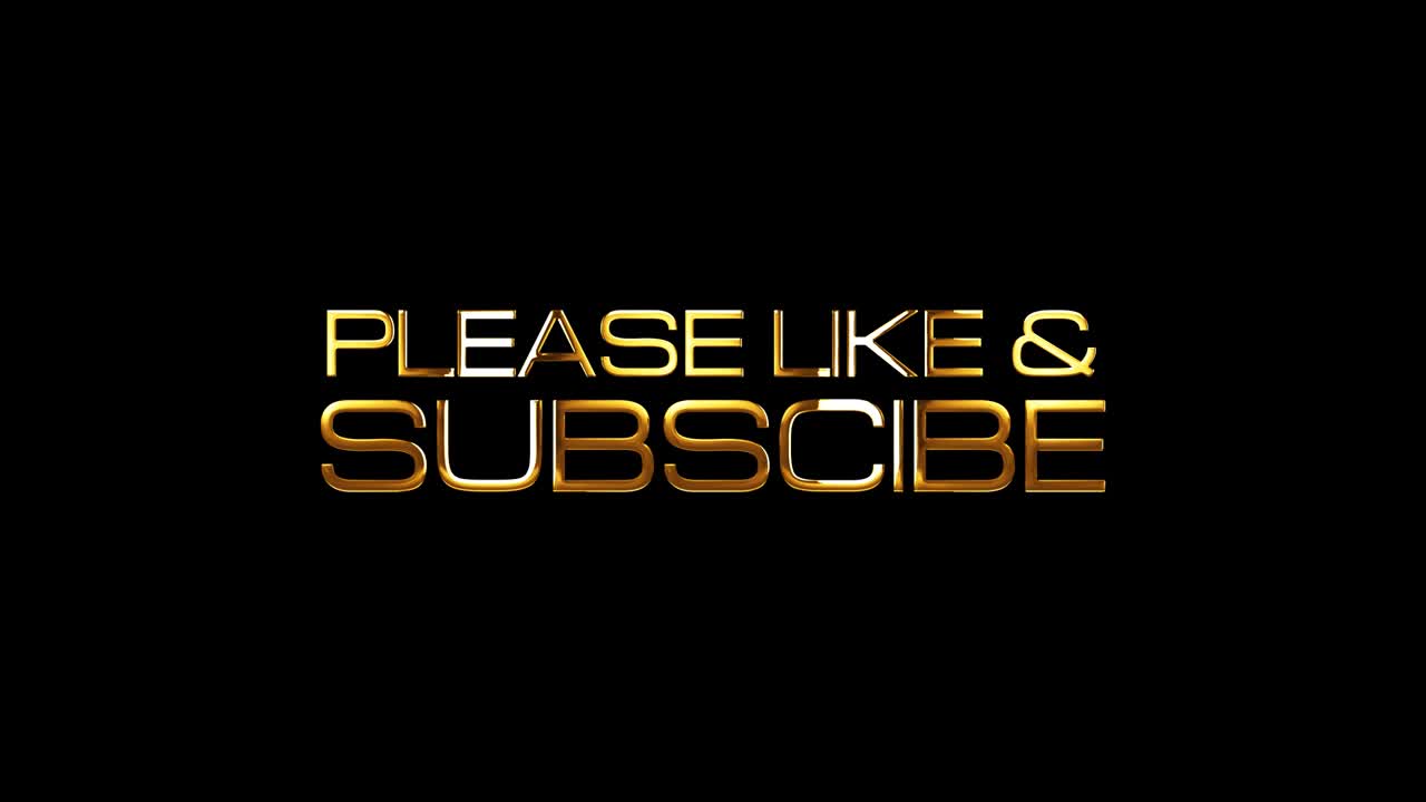 PLEASE LIKE SUBSCRIBE golden text loop animation isolated word using QuickTime Alpha Channel ProRes 4444. 4K 3D Illustration Please Like and Subscribe gold word isolate effect element for composition.
