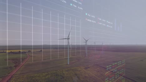 animation of data processing over wind turbines