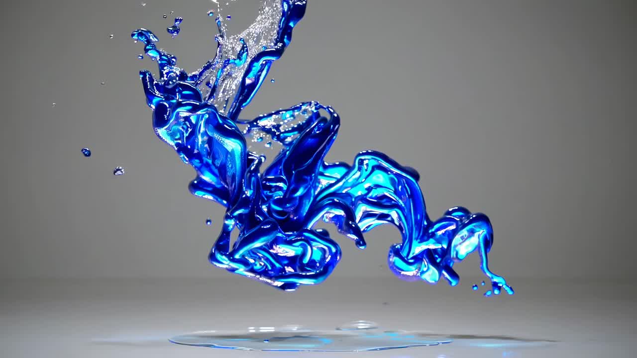 Abstract Blue Liquid Splash