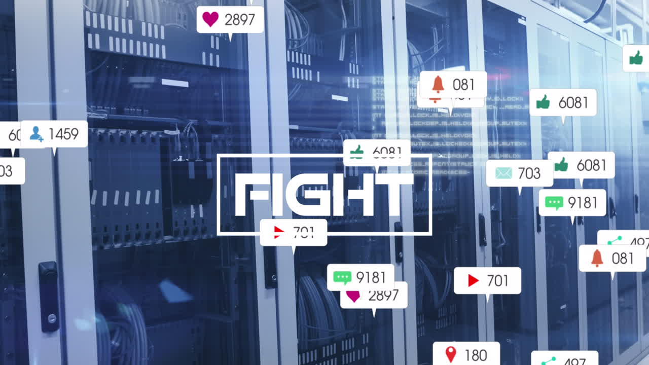 싸움 텍스트의 애니메이션과 서버  ⁇ 에서 성장하는 숫자