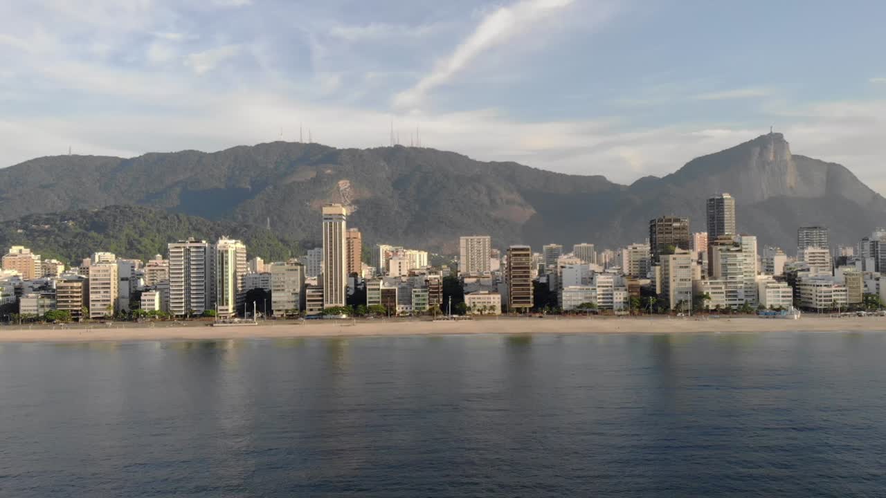 Aerial View of Rio de Janeiro Beach and City Skyline