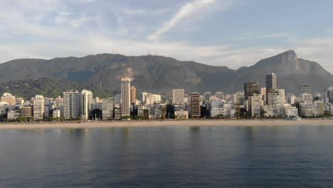 aerial view of rio de janeiro beach and city skyline