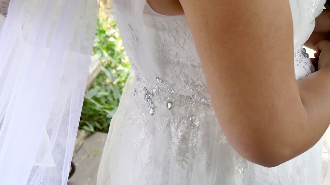 花嫁のワイド ショット - 花嫁介添人のウェディング ドレス