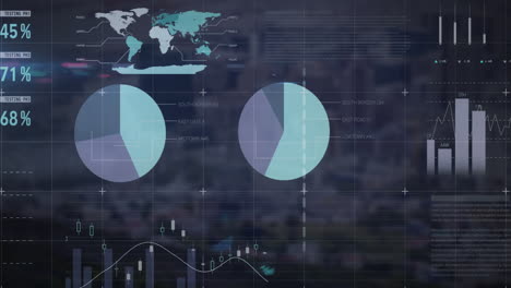 animation of data processing over landscape