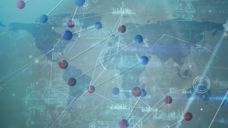 Animación-De-ADN-Y-Datos-Científicos-Sobre-Fondo-Azul-Con-Mapa-Mundial