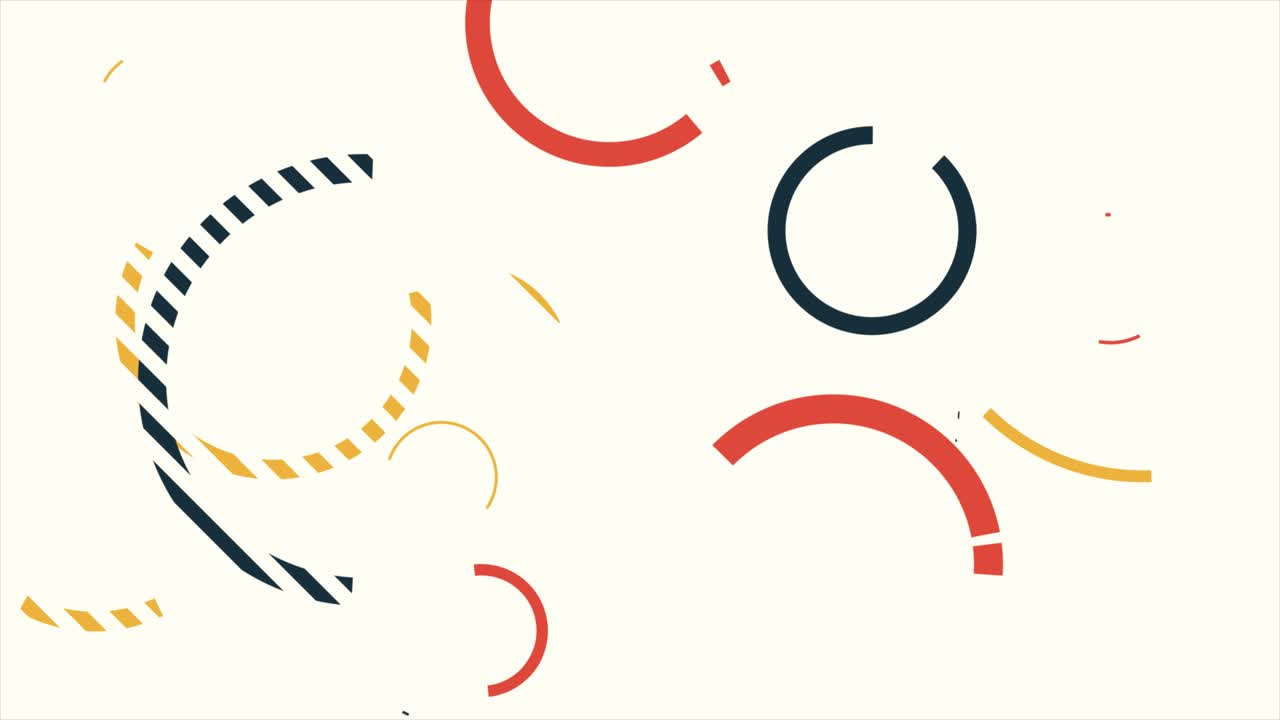 Dynamic Abstract Geometric Shapes Animation on White Background