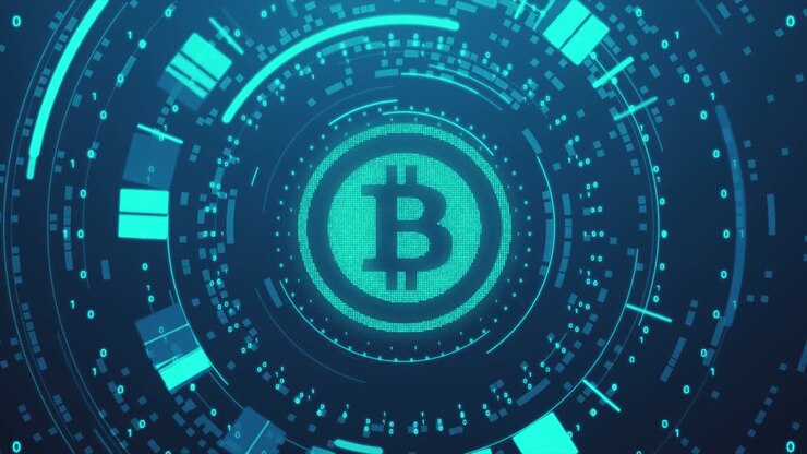 Sfondo concettuale Bitcoin in loop.