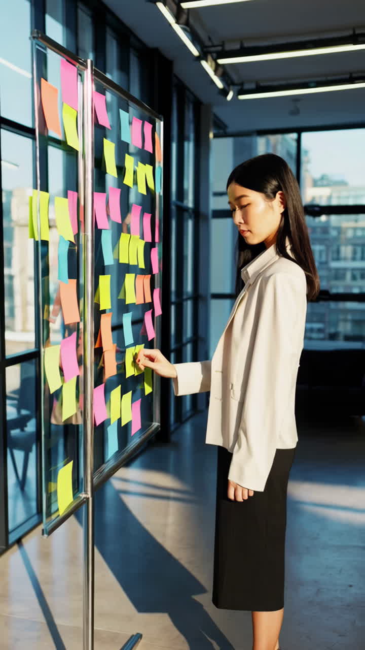 Woman Planning in Modern Office