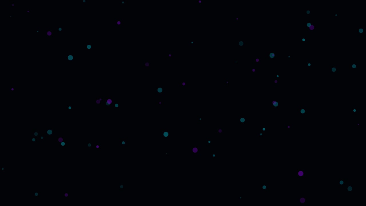 Abstract Motion Background with Floating Teal and Purple Particles