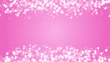 el marco animado del día de san valentín de corazones rosados con fondo de bucle sin costuras.