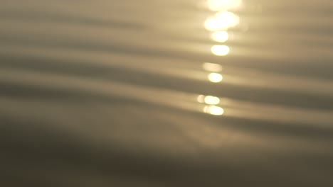 Golden sunlight reflects on calm ocean waves at sunset creating a peaceful, serene atmosphere