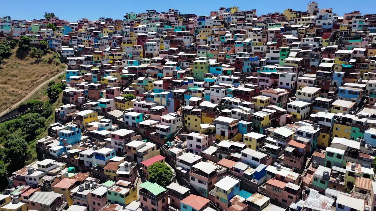 Colorful Hillside Housing in a Dense Urban Community