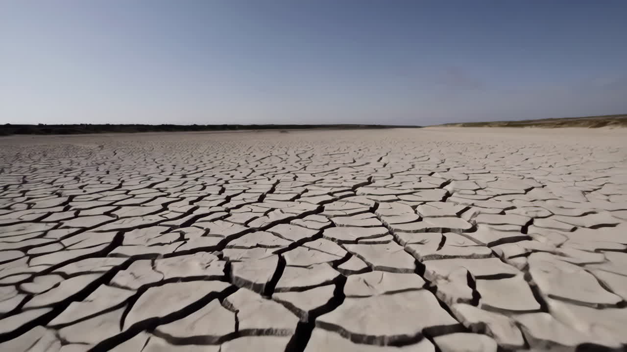 Dried cracked earth landscape