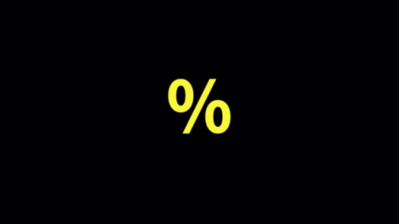 Simbolo percentuale giallo su sfondo nero