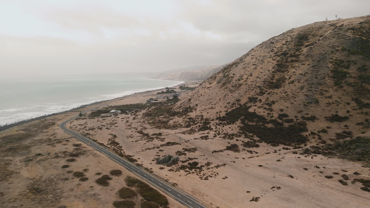 Coastal Road and Hills Aerial View