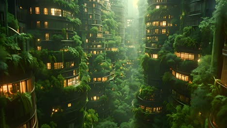 vibrant green utopia: a futuristic eco-cityscape